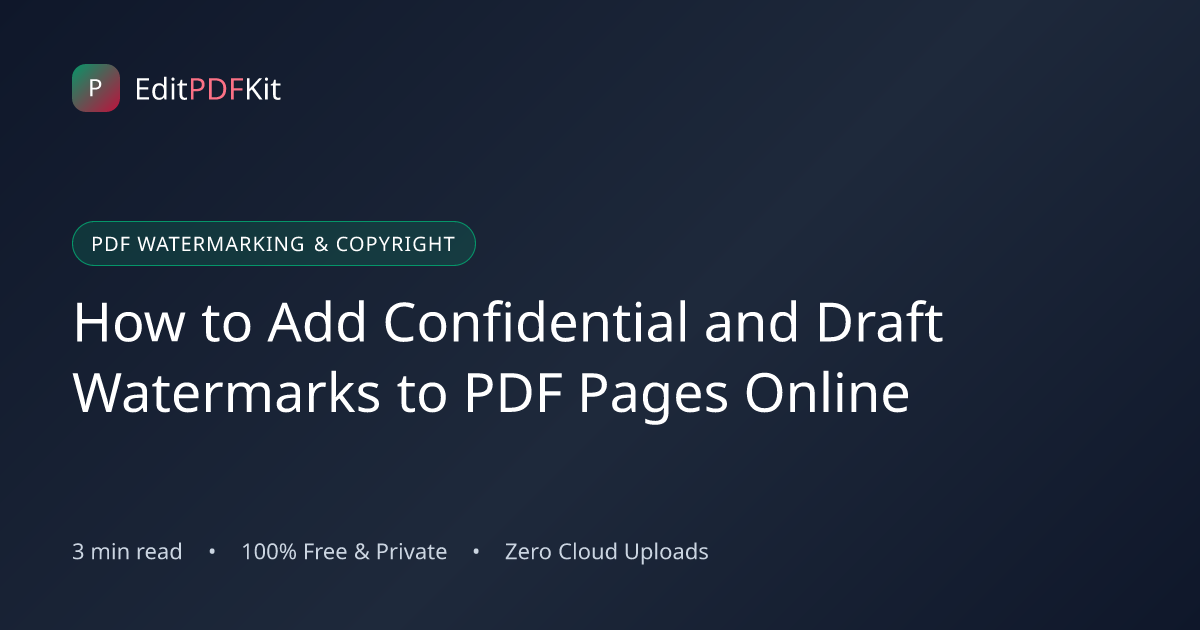 How to Add Confidential and Draft Watermarks to PDF Pages Online