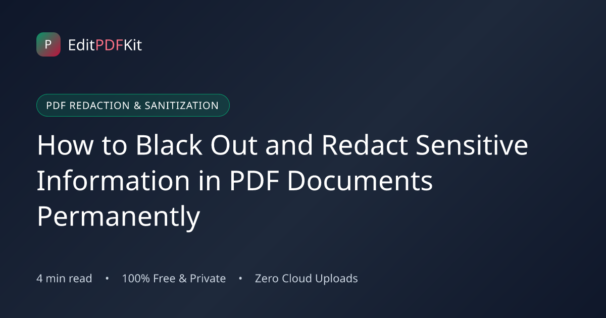 How to Black Out and Redact Sensitive Information in PDF Documents Permanently