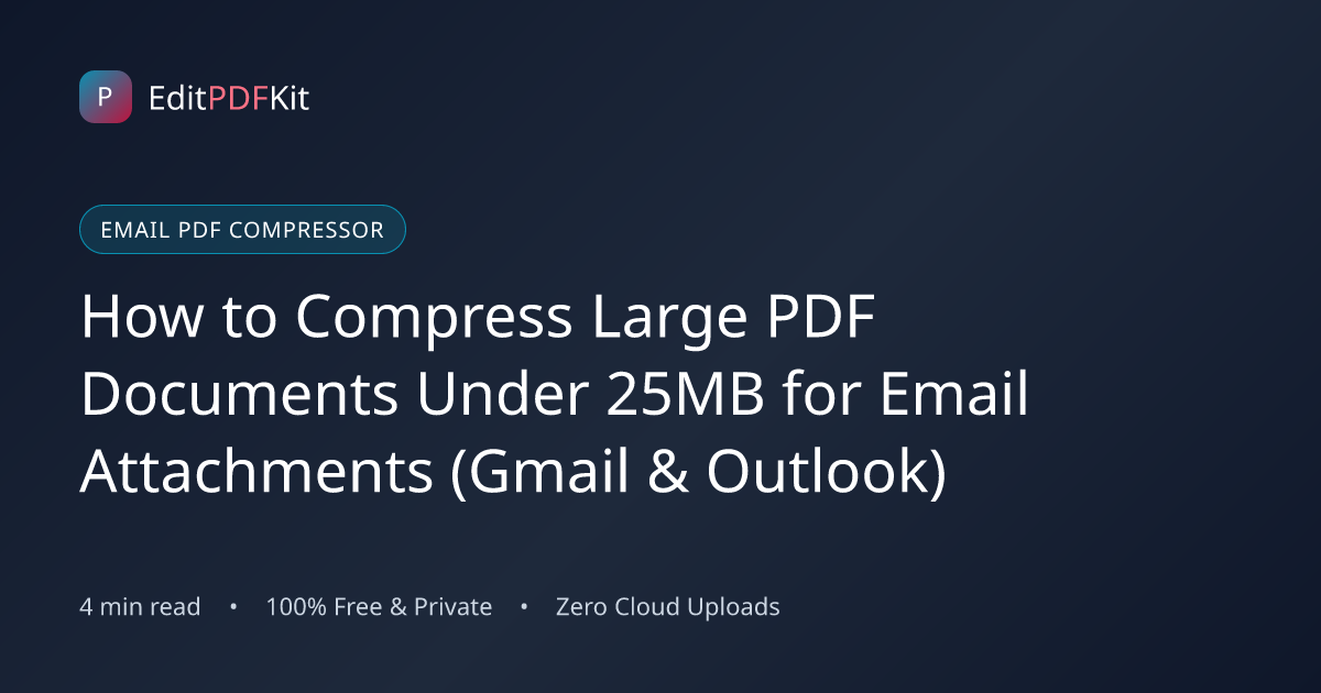 How to Compress Large PDF Documents Under 25MB for Email Attachments (Gmail & Outlook)