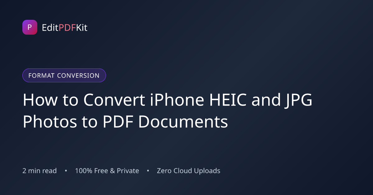 How to Convert iPhone HEIC and JPG Photos to PDF Documents