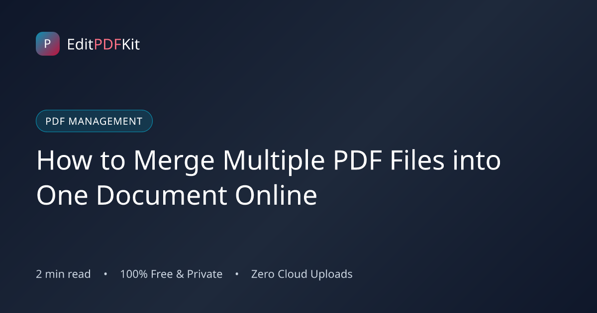 How to Merge Multiple PDF Files into One Document Online
