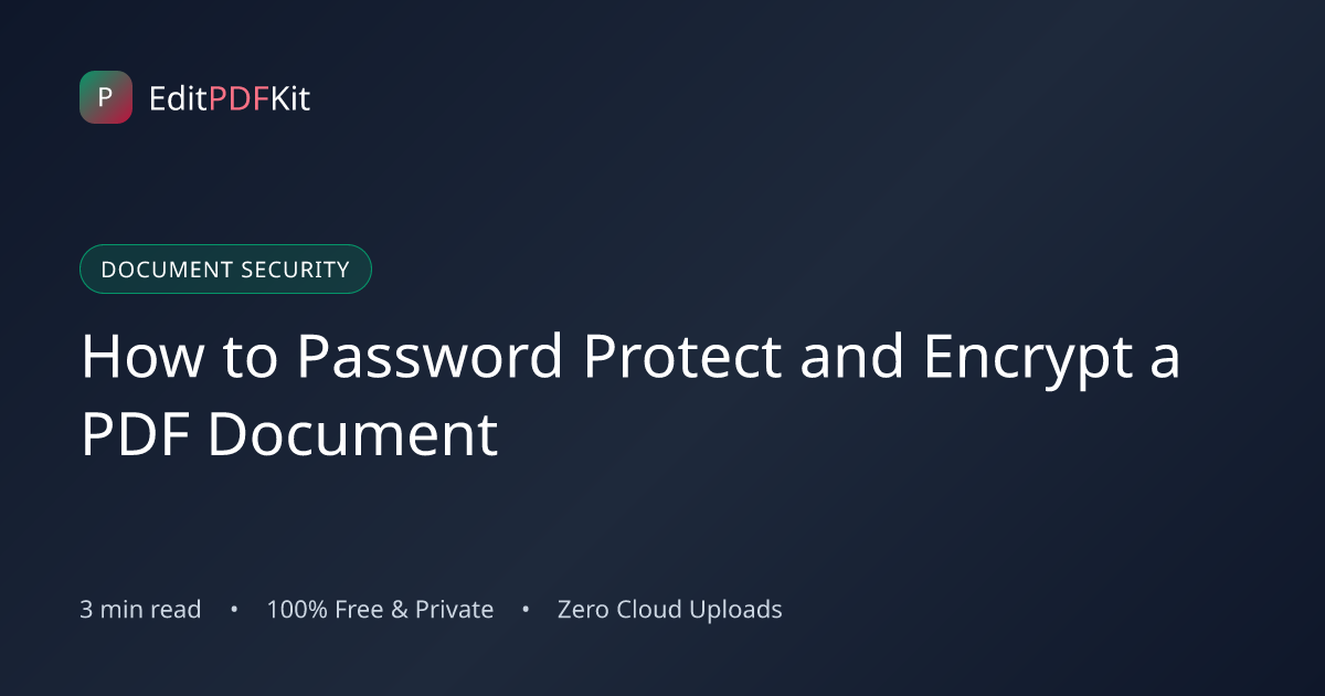 How to Password Protect and Encrypt a PDF Document