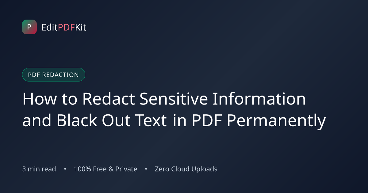 How to Redact Sensitive Information and Black Out Text in PDF Permanently