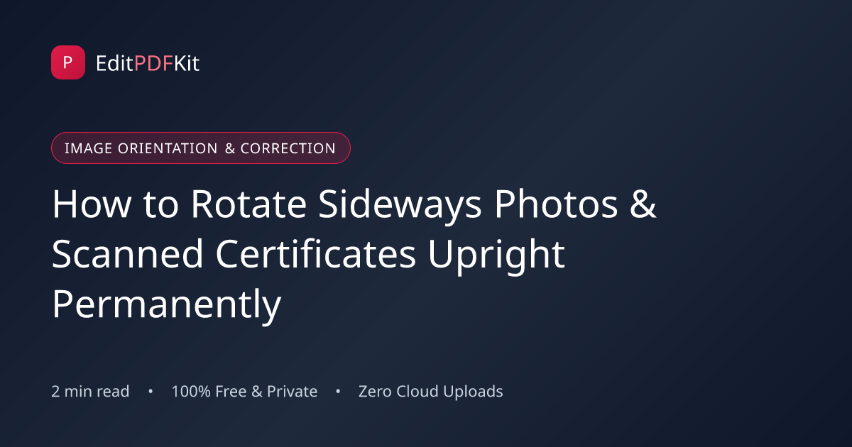 How to Rotate Sideways Photos & Scanned Certificates Upright Permanently