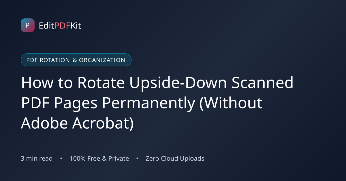 How to Rotate Upside-Down Scanned PDF Pages Permanently (Without Adobe Acrobat)