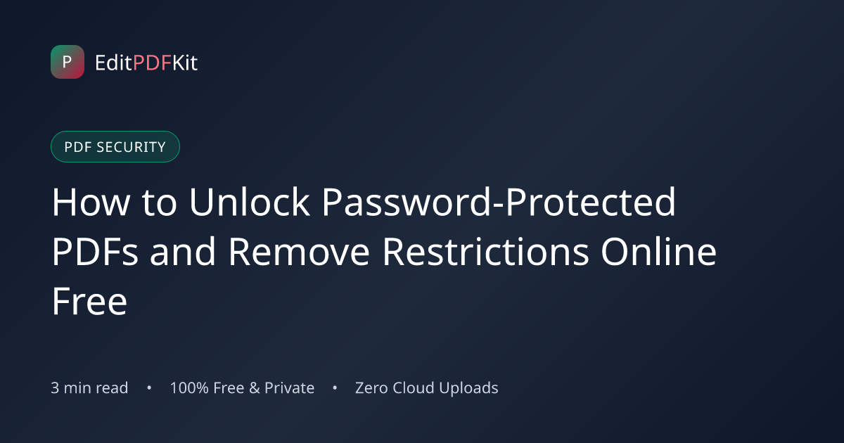 How to Unlock Password-Protected PDFs and Remove Restrictions Online Free